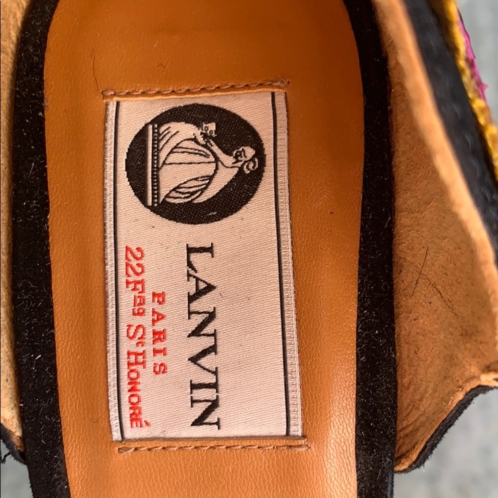LANVIN Wedge Suede Sandals Shoes Size 39 - Picture 2 of 8